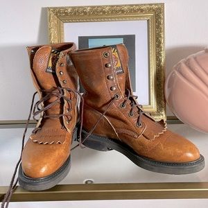 Justin conductor lace up work boot 7 1/2 B